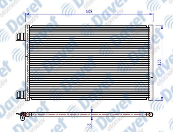ORIS CRN795016 Klima Radyatoru Kondenser Brazing Kangoo Iii 09>1.5dci-1.6 16v 605×355x16  At/Mt Sanzuman